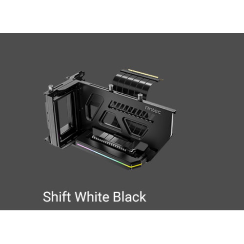 Antec RGB Adjustable Shift PCI Vertical GPU Bracket PCI-E 4.0 Riser Cable Black (190mm) for 4090  7900 XTX Cards. E-ATX, ATX, Case. 4 PCI required