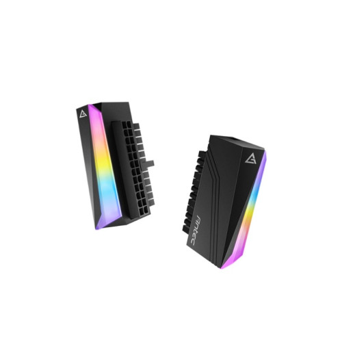 Antec 24PIN 90 degrees ARGB Adapter, Easy Routing, Bright RGB Rainbow effect Black