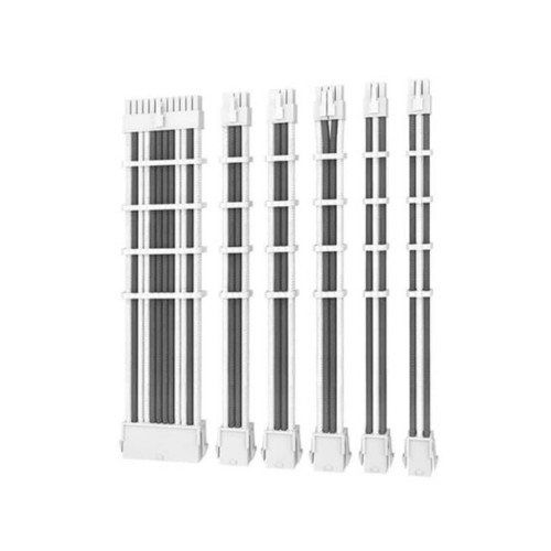 Antec CIP4 Cable Kit White Grey - 6 Pack, 24ATX, 4+4 EPS, 16AWG Thicker, High Performance 300mm long Length. Premium Sleeved  Universal