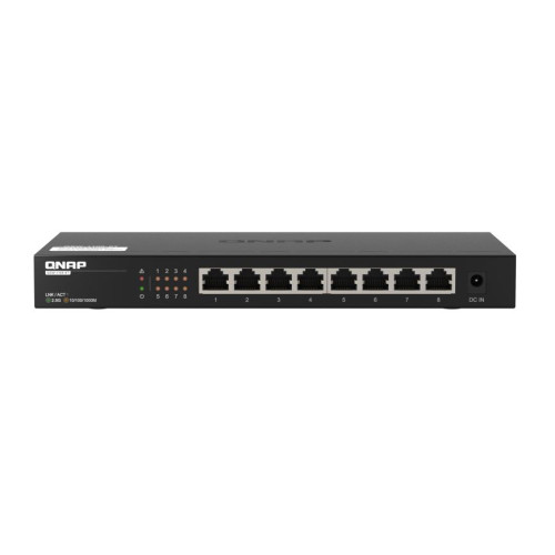 QNAP QSW-1108-8T Instantly upgrade your network to 2.5GbE connectivity 8xPorts 8x2.5GbE 12V/1.5A