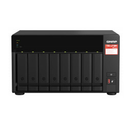 QNAP TS-873A-8G 8 Bay NAS AMD Ryzen™ Embedded V1500B 4-core/8-thread 2.2 GHz 8GB RAM 2xM.2 2280 PCIe 2x2.5GbE Hot-swappable WOL 3xUSB3.2 3YR WTY