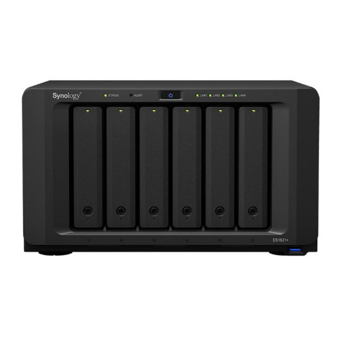 Synology DS1621+ 6 Bay NAS AMD RyzenTM V1500B quad-core 2.2 GHz 4GB DDR4 Hot swappable 3xUSB3.2 4x1GbE RJ-45 1x4-lanex8 slot 3YR WTY