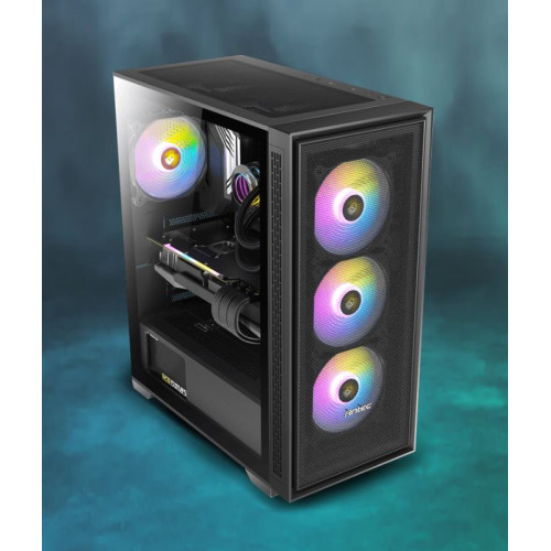 Antec AX81 E-ATX, 1x 360mm Radiator Front, 4x ARGB 12CM Fans 3x Front  1x Rear included. RGB controller for six fans. Mesh Tempered Glass Case - SI