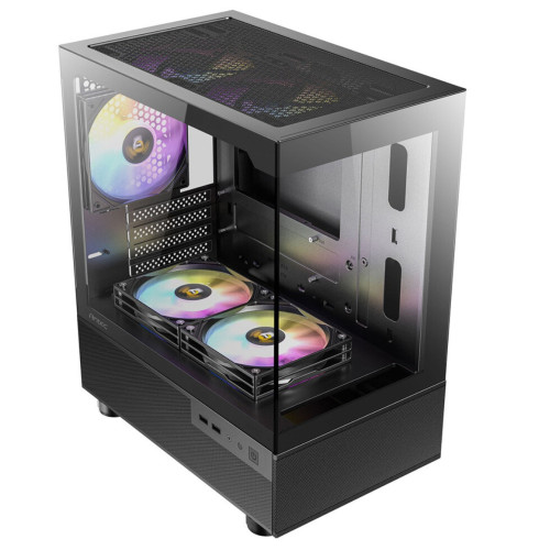 Antec CX200M RGB Elite, mATX, 270 degrees view, USB 3.0 x 2, Audio I/O Bottom. Mesh front and bottom. Clear Glass View, 5x RGB Fans.  Gaming Case