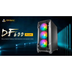 Antec DF600 FLUX ATX,  5 x120mm Fans Included, 3x ARGB  2x PWM + Fan Controller, Tempered Glass Side, 2x USB 3.0 High Airflow Thermal Gaming Case