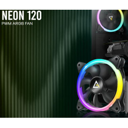 Antec Neon 12 ARGB with Full Spectrum ARGB and efficient cooling. Visual appealing  Heat dissipation, Hydraulic Bearing 120CM Case 4P PWM, 3P Pwr