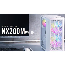 Antec NX200M White m-ATX, ITX Case, Large Mesh Front for excellent cooling, Side Window, 1x 12CM Fan Included, Radiator 240mm. GPU 275mm