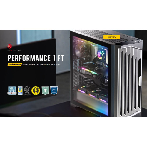 Antec Performance 1 FT AXT, E-ATX ARGB Full Tower Editor's Choice, Temperature Display, USB-C, 4x ARGB Fans w/control,  Gaming Case