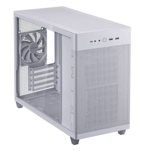 ASUS Prime AP201 Tempered Glass White MicroATX Case, Tool-free Side Panels, ATX PSUs Up To 180mm, 360mm Coolers Support, Graphic Cards Up To 338mm