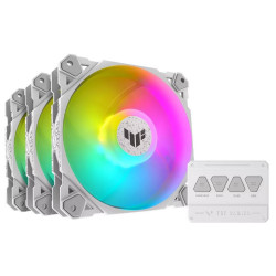 ASUS TUF Gaming TF120 ARGB White Fan. Low Noise. PWN Control Anti-vibration. Double-layer LED arra .Aura Sync. 250,000 hours (3in1)