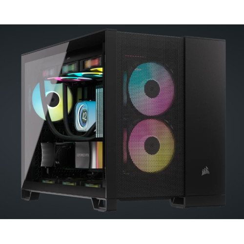 CORSAIR 2500D Airflow Tempered Glass mATX, ATX Mid-Tower, Dual Chamber Black 2024