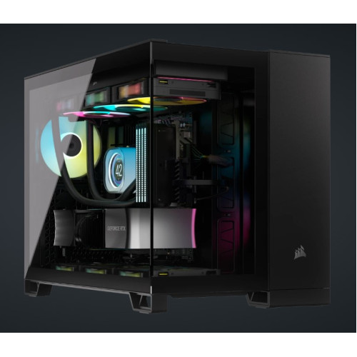 CORSAIR 2500X Tempered Glass mATX, ATX Mid-Tower, Black Dual Chamber Case