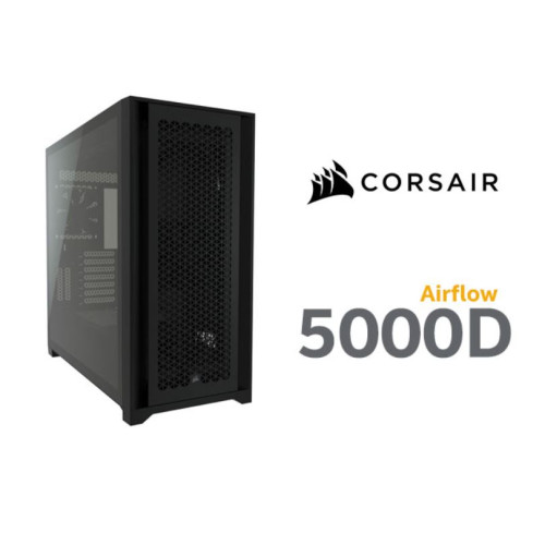 Corsair 5000D AIRFLOW E-ATX, ATX, USB Type-C, 2x 120mm Airguide Fans, Radiator 360mm. 7x PCI, 4x 2.5