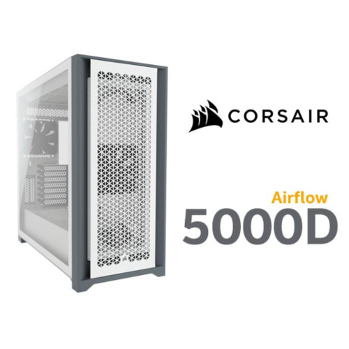 Corsair 5000D AIRFLOW E-ATX, ATX, USB Type-C, 1x 120mm Front  Rear, Radiator 360mm. 7+2 PCI Slot, 4x 2.5