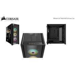 Corsair Obsidian 7000x RGB TG Tower Case, Mini-ITX, M-ATX, ATX, E-ATX, 3x 140 RGB PWM Fan,USB 3.1 Type C, 10x 2.5