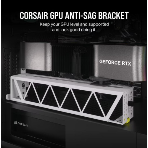 Corsair GPU Anti-Sag Bracket - White - compatible with LC100 Lighting Kit