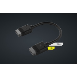 Corsair  iCUE LINK Cable - 2x 100mm, Dual Cable pack Black Stright connectors