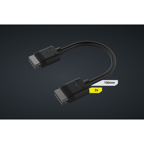 Corsair  iCUE LINK Cable - 2x 100mm, Dual Cable pack Black Stright connectors