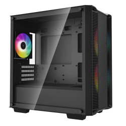 DeepCool CC360 ARGB Micro-ATX Case 3x120mm Pre-Installed ARGB Fans ,Tempered Glass Panel, Front USB3.0×1?USB2.0×1?Audio×1