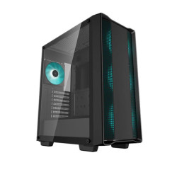 DeepCool CC560 V2 Black Mid-Tower Computer Case, Tempered Glass Window, 4x Pre-Installed LED Fans, Top Mesh Panel, Support Up To 6x120mm or 5x140mm AI