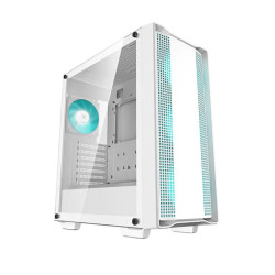 DeepCool CC560 White V2 Mid-Tower Computer Case, Tempered Glass Window, 4x Pre-Installed LED Fans, Top Mesh Panel, Support Up To 6x120mm or 4x140mm