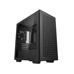 DeepCool CH370 M-ATX Tempered Glass Case, 120mm Rear Fan Pre-Installed, Headphone Stand, up to 360mm Radiators, 2 Switching front panels