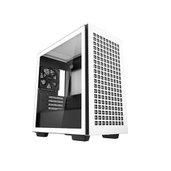 DeepCool CH370 WH M-ATX Tempered Glass Case, 120mm Rear Fan Pre-Installed, Headphone Stand, up to 360mm Radiators, 2 Switching front panels