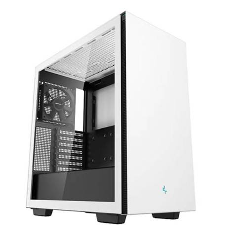 DeepCool CH510 White Mid-Tower ATX Case, Tempered Glass, 1 x 120mm Fan, 2 x 3.5