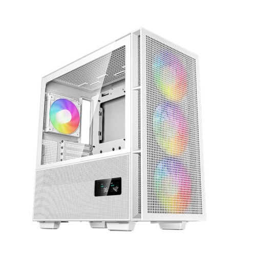 DeepCool CH560 DIGITAL White High Airflow Mid-Tower Case, Mini-ITX/ Micro-ATX/ ATX/ E-ATX, Magnetic Hybrid Mesh,Tempered Glass, 3 Pre-Installed 140mm