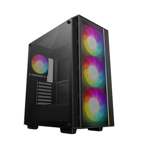 DeepCool MATREXX 55 MESH V4 C Full Tempered Glass Side Panel ATX Case. Front top USB3.0, (Type-C) Pre-Installed 3×140mm ARGB PWM Fans, 1×120mm ARGB