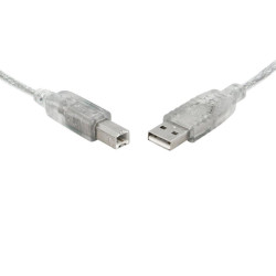 8Ware USB 2.0 Cable 2m Type A to B Male to Male Printer Cable for HP Canon Dell Brother Epson Xerox Transparent Metal Sheath UL Approved