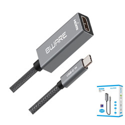 8ware 10cm USB-C to HDMI Male-Female Adapter Converter Cable Retail Pack for PC Laptop iPad  MacBook Pro/Air Surface Dell XPS to Monitor Projector TV