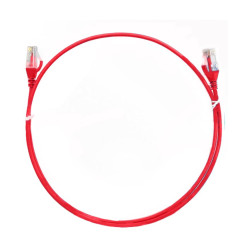 8ware CAT6 Ultra Thin Slim Cable 0.25m / 25cm - Red Color Premium RJ45 Ethernet Network LAN UTP Patch Cord 26AWG for Data