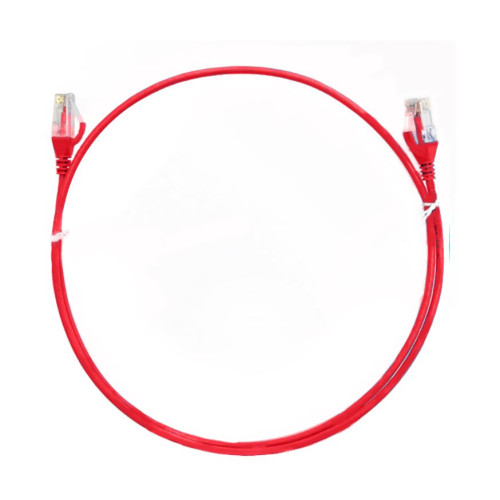 8ware CAT6 Ultra Thin Slim Cable 0.25m / 25cm - Red Color Premium RJ45 Ethernet Network LAN UTP Patch Cord 26AWG for Data