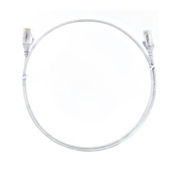 8ware CAT6 Ultra Thin Slim Cable 0.25m / 25cm - White Color Premium RJ45 Ethernet Network LAN UTP Patch Cord 26AWG for Data