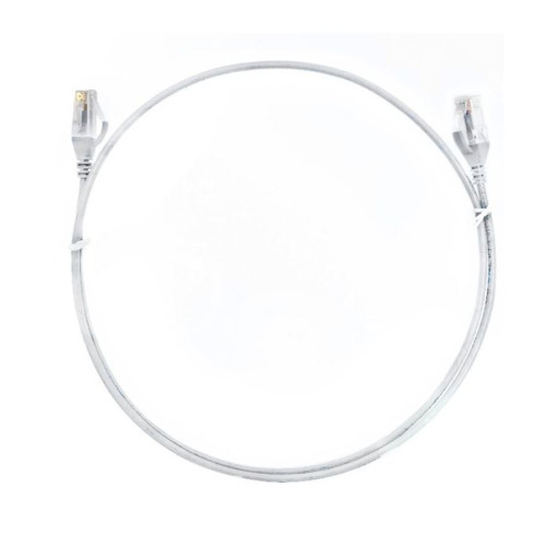 8ware CAT6 Ultra Thin Slim Cable 0.25m / 25cm - White Color Premium RJ45 Ethernet Network LAN UTP Patch Cord 26AWG for Data