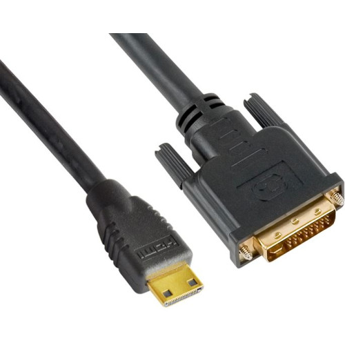 Astrotek Mini HDMI to DVI Cable 60cm - 19 pins Male to 24+1 pins Male 30AWG OD6.0mm Gold Plated Black PVC Jacket RoHS LS ~CBAT-MINIHDMIDVI-1.4