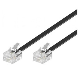 Astrotek Telephone 2m extension cable 6p4c Plug/Plug ,with 2xRJ11 6P4c Plugs, Black PVC Jacket.-RoHS ~W2492ACB