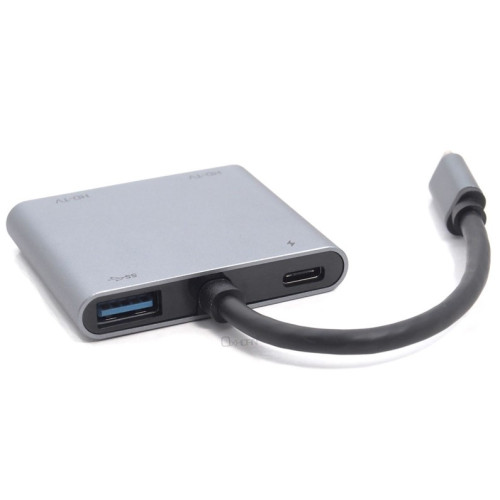 Oxhorn 4-in-1 USB-C to 2x HDMI 1xUSB3.0 1xUSB-C Charging Port 100W Power Delivery Support 4K@30Hz Displays