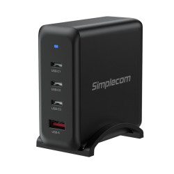 Simplecom CU400 4-Port PD 100W GaN Fast Charger 3xUSB-C + USB-A for Phone Tablet Laptop