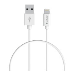 (LS) Verbatim Charge  Sync Lightning Cable 1m - White--Lightning to USB A