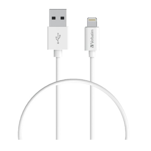 (LS) Verbatim Charge  Sync Lightning Cable 1m - White--Lightning to USB A