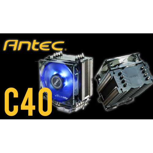 Antec C40-K 8mm cold plate 4 heat pipe, Intel 1700, 1200. AMD: AM4, AM5, Excellent cooling 92mm Blue PWM Fan,  1 Year Warranty - CPU Air Cooler (LS)