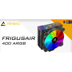 Antec FrigusAir A400 ARGB, 77 CFM, Silent RGB 12CM PWM Fan with controller, Direct Heat-Pipes, Intel 1700, 2066, 115x, AM 3/4+, AM5 CPU Air Cooler