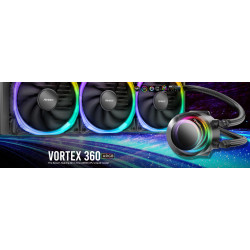 Antec VORTEX 360mm ARGB AIO Liquid CPU Cooler + ARGB Controller, EPDM High-Density Tubing, LGA 115x, 1200, 1700, 20xx, AM3, AM4 AM5, 3 Yrs Warranty