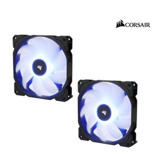 Corsair Air Flow 140mm Fan Low Noise Edition / Blue LED 3 PIN - Hydraulic Bearing, 1.43mm H2O. Superior cooling performance. TWIN Pack! (LS)