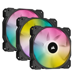 Corsair AF ELITE Series, AF120 RGB ELITE Black, 120mm Fluid Dynamic with AirGuide, 3 Pack with Lightng Node Core XT Fan Kit