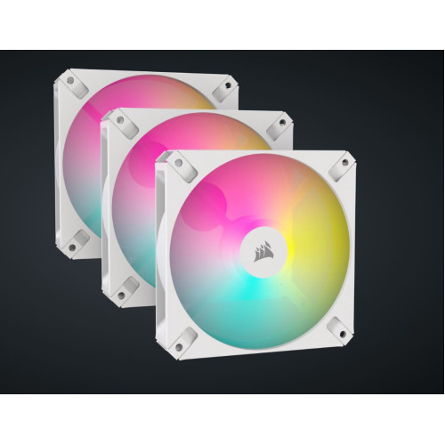 CORSAIR AR120 White, 120mm iCUE RGB Fan, ARGB-compatible, Triple Pack