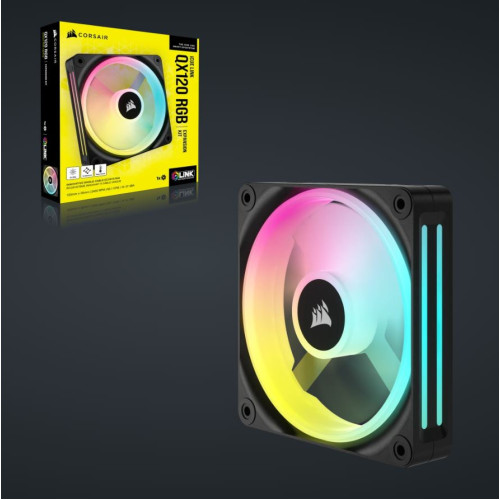 CORSAIR QX RGB Series, iCUE LINK QX120 RGB, 120mm Magnetic Dome RGB Fan, Expansion Kit