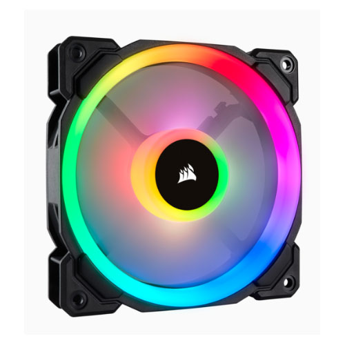 Corsair Light Loop Series, LL140 RGB, 140mm Dual Light Loop RGB LED PWM Fan, 2 Fan Pack with Lighting Node PRO